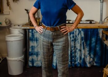 Justine Aldersey-Williams models her jeans Credit: Raw Photography