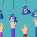 Money fish Hook and purse. The concept of using money is the victim. Vector illustration