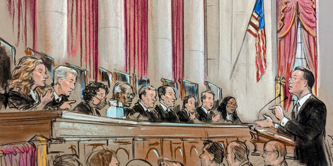 Man speaks to bench of nine justices