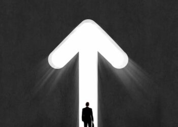 leadership concept with person and arrow