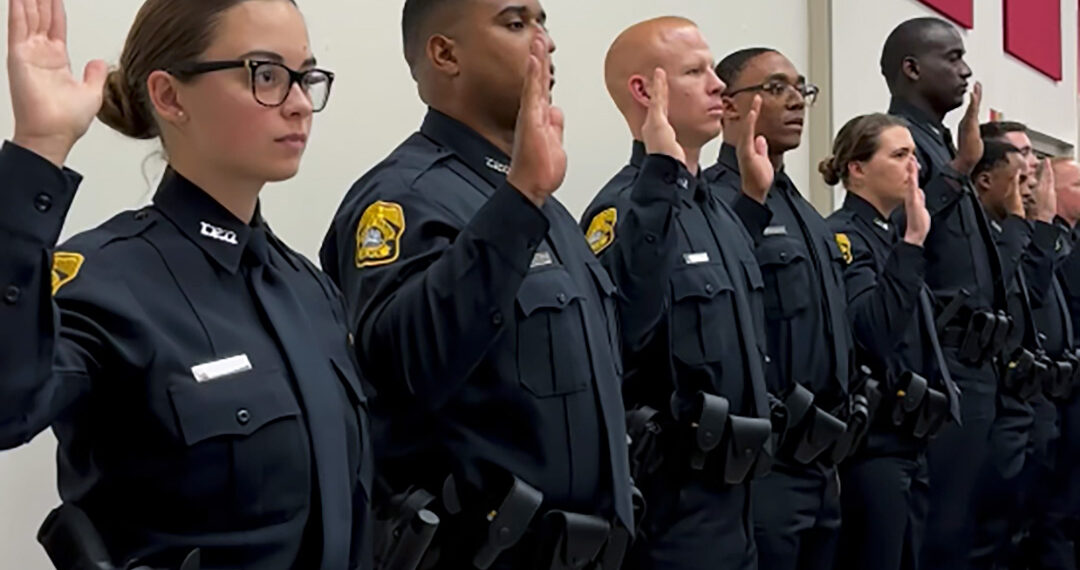Tampa Police Department officers pass the torch to next generation of officers in swearing-in ceremony