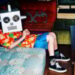 Boy in Living Room Wearing Robot Mask