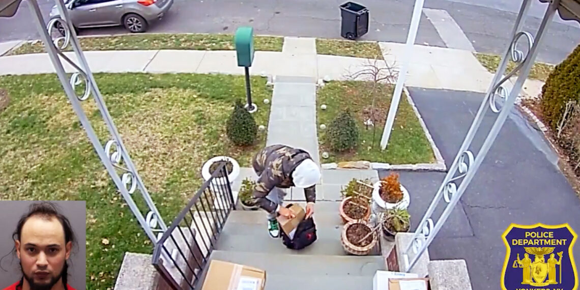 Good Samaritan takes down porch pirate in Yonkers