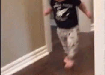 baby running away gif