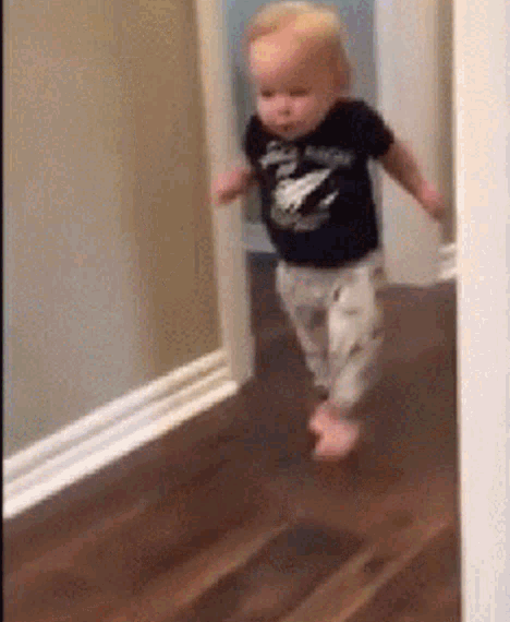 baby running away gif