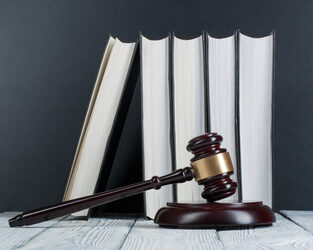 gavel and books
