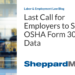 Last Call for Employers to Submit OSHA Form 300A Data