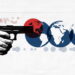 An image that depicts a person holding a gun. Three angles of the world are shown next to it with a red circle over the United States. This depicts gun violence as a serious issue in the United States.
