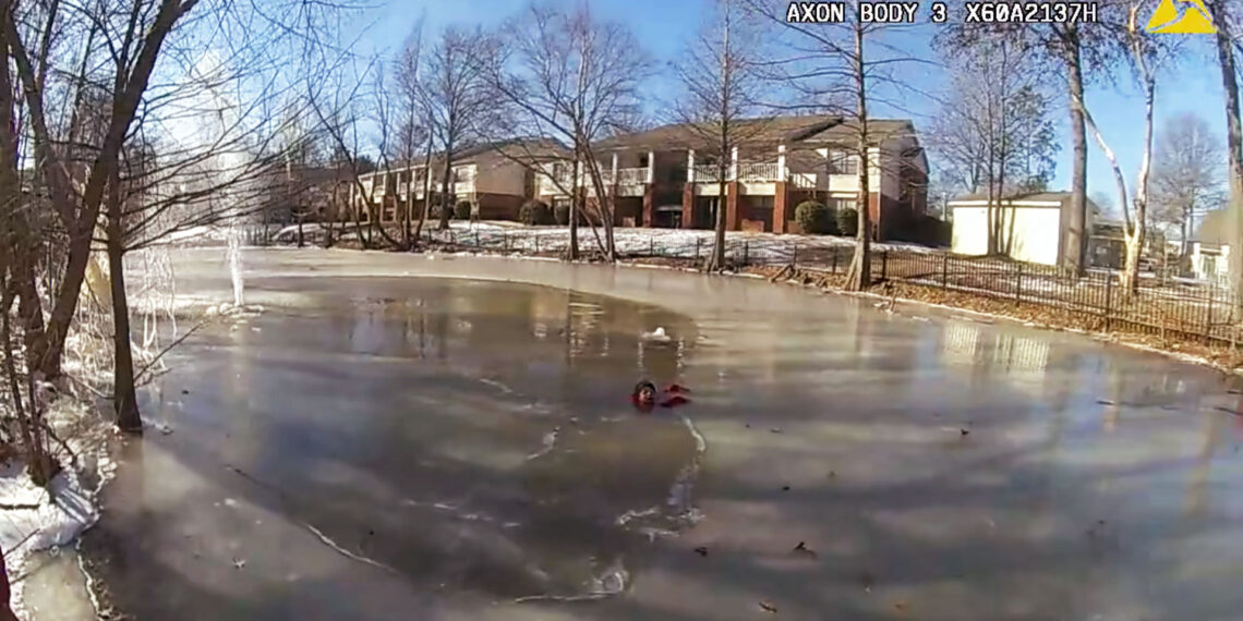 Jonesboro officer pulls child from frozen pond in dramatic body-cam video