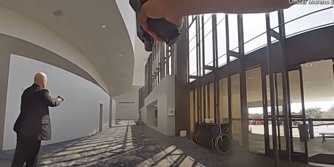Police release bodycam of officers confronting Houston megachurch shooter