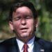 Florida Gov. Ron DeSantis reacts when asked whether he would