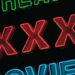 XXX-rated movie sign pornography