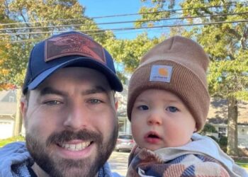 Jonathan Diller with his son