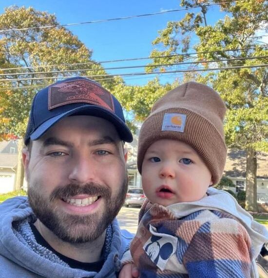 Jonathan Diller with his son