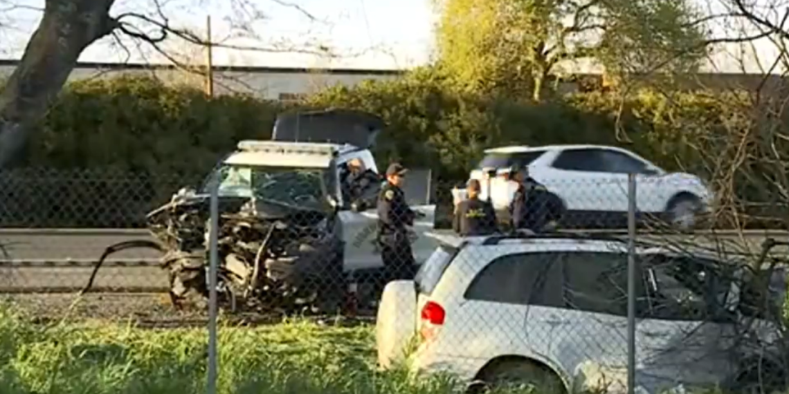 Video shows driver ‘deliberately’ crashed head-on into patrol vehicle parked along interstate