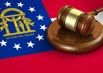 georgia flag and gavel