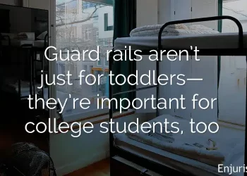 Dorm room bed fall injuries